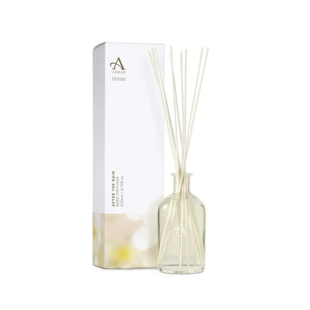 After The Rain reed diffuser in clear glass bottle with packaging