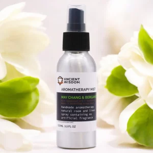 May Chang & Bergamot aromatherapy spray in aluminium bottle