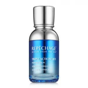Triple Action Lift Peptide Serum by Repêchage – blue and silver bottle with marine-inspired design.